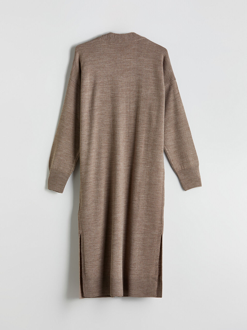 Bej V Yaka Kadın Triko Hırka-7