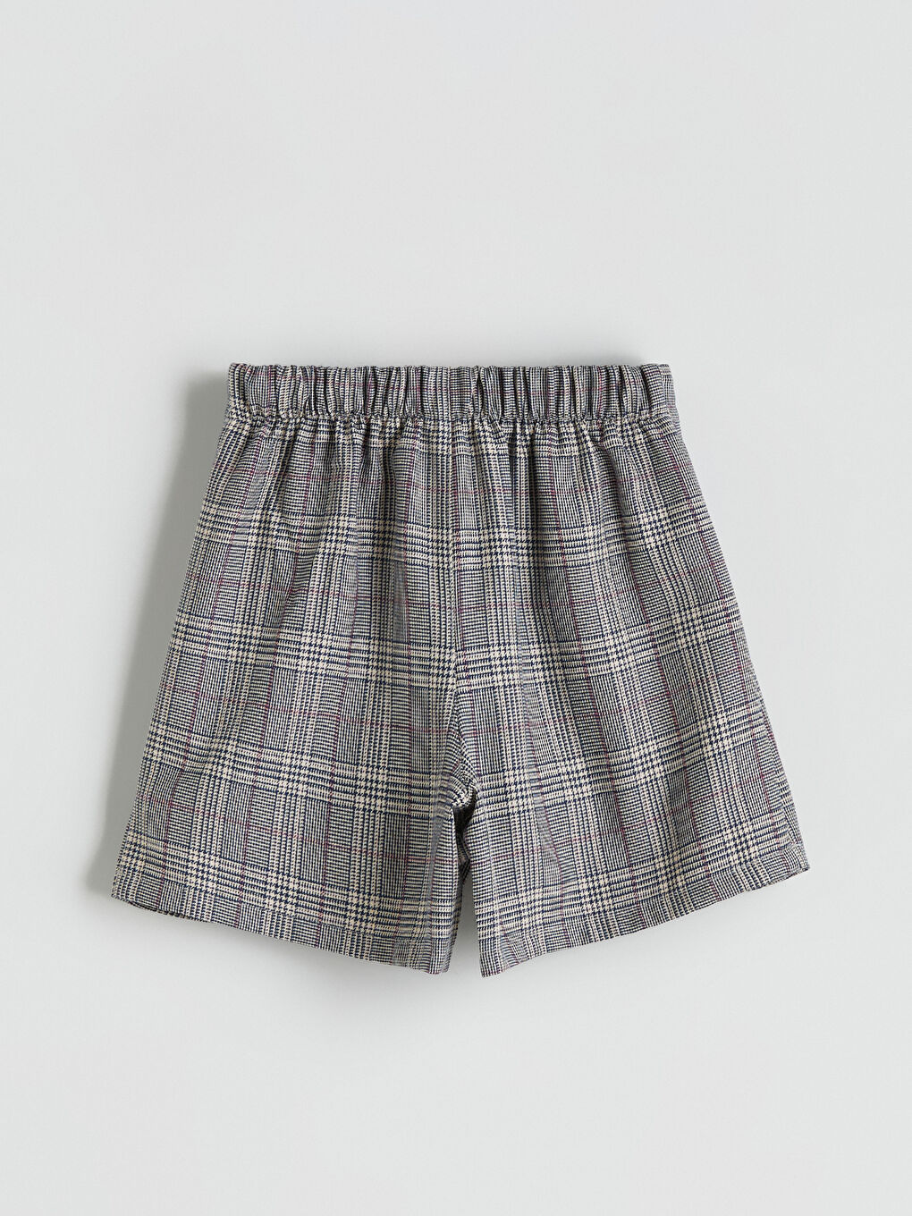 Gri Beli Lastikli Ekose Kız Çocuk Şort Etek-2