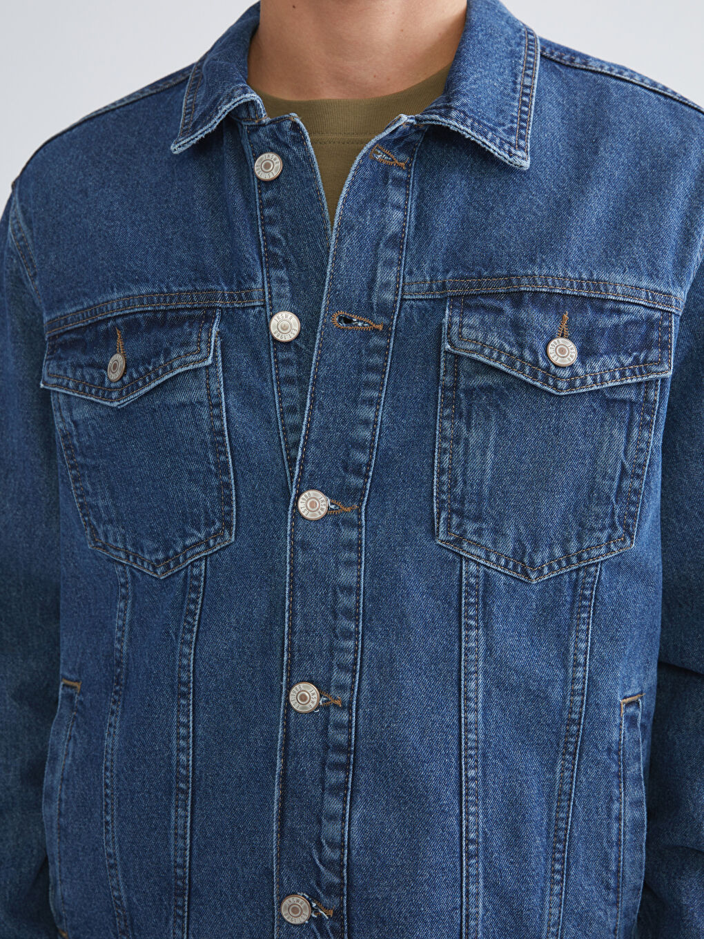 İndigo Standart Kalıp Erkek Jean Ceket-2