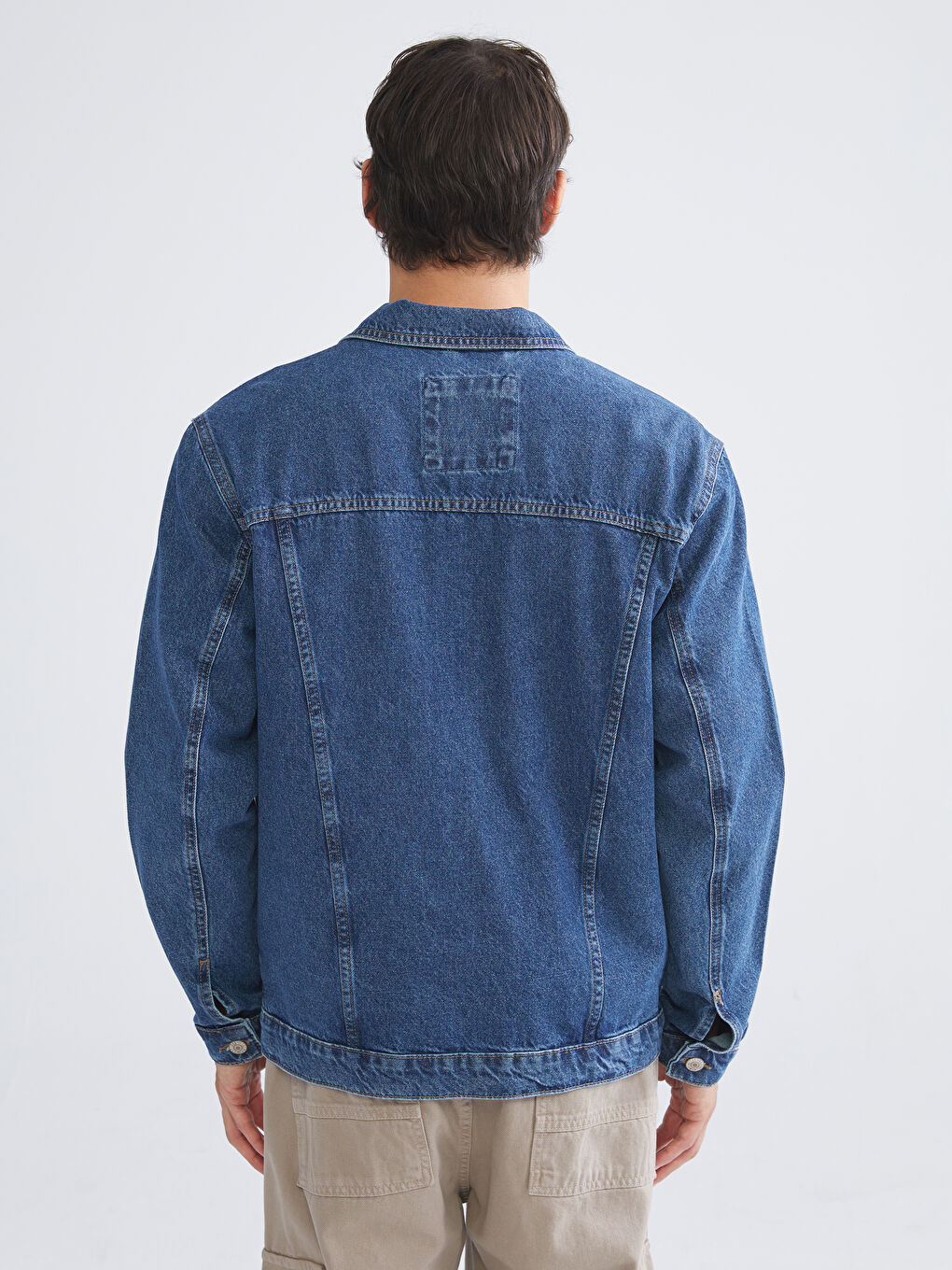 İndigo Standart Kalıp Erkek Jean Ceket-3