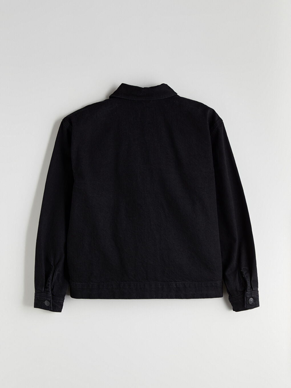 Siyah Rahat Kalıp Erkek Jean Ceket-5