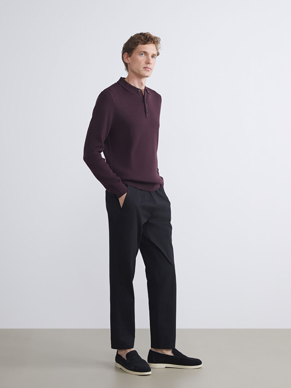 LCWAIKIKI Classic Polo Neck Long Sleeve Men's Knitwear Sweater -W5BR75Z8-CZT