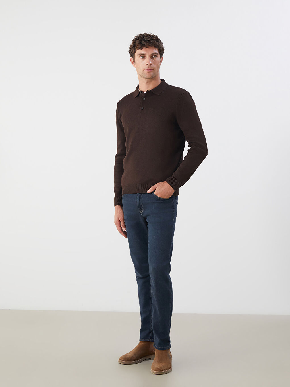 LCWAIKIKI Classic Polo Neck Long Sleeve Men's Knitwear Sweater -W5BR75Z8-HHJ