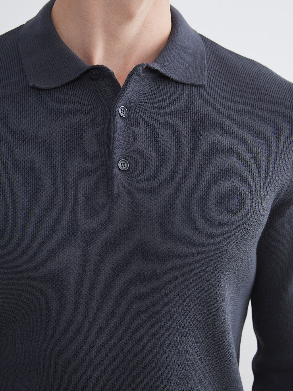 LCWAIKIKI Classic Polo Neck Long Sleeve Men's Knitwear Sweater -W5BR75Z8-HGG