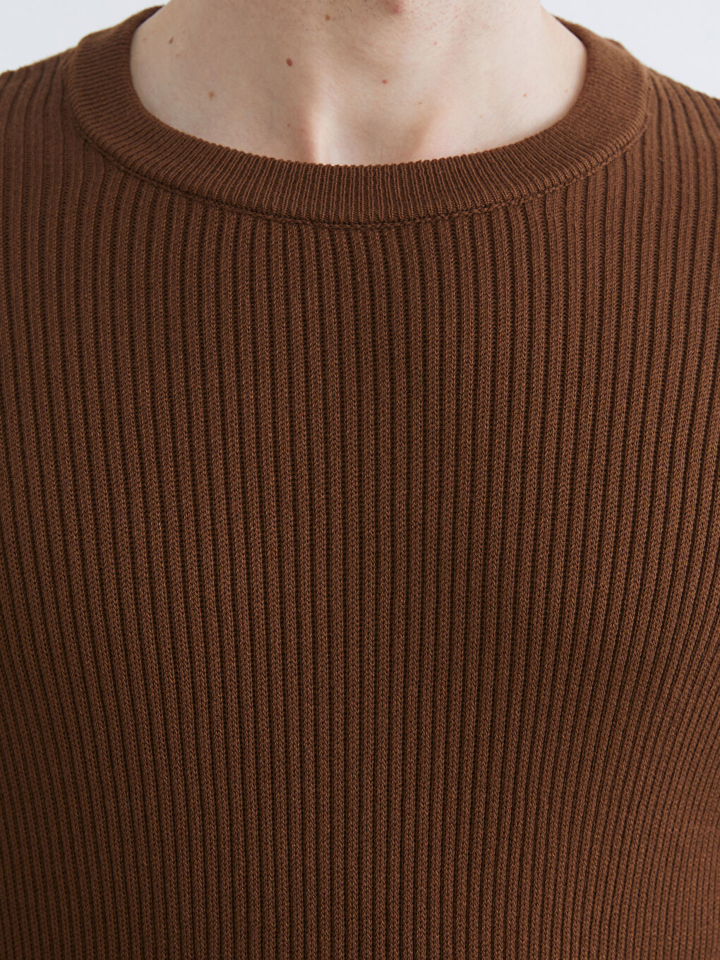 Crew Neck Long Sleeve Men's Tricot Sweater-2