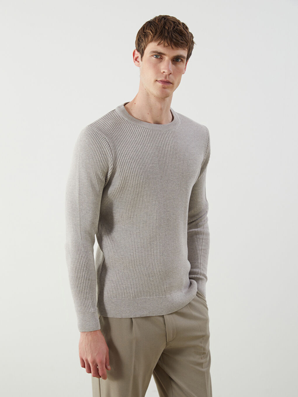 SOUTHBLUE Crew Neck Long Sleeve Men's Tricot Sweater -W5BR77Z8-L8T