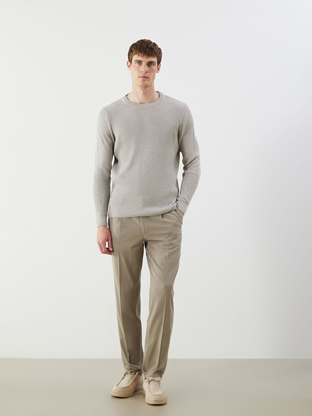 SOUTHBLUE Crew Neck Long Sleeve Men's Tricot Sweater -W5BR77Z8-L8T