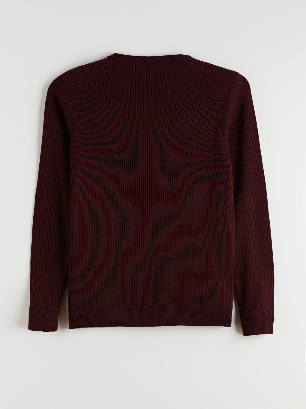 Bordo Bisiklet Yaka Erkek Triko Kazak-5