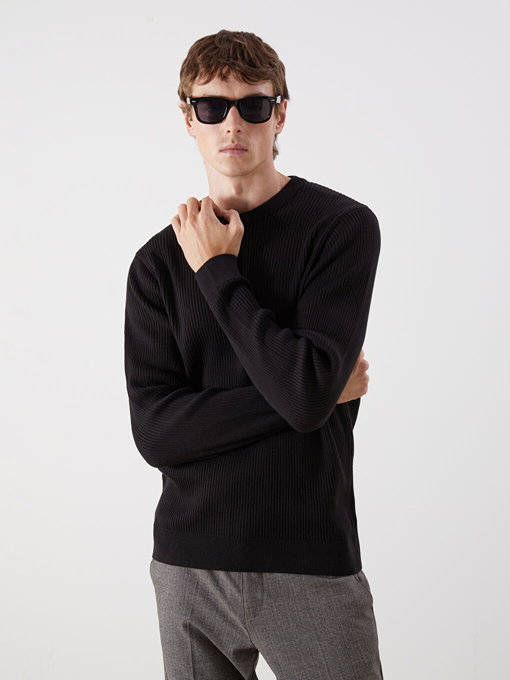 SOUTHBLUE Crew Neck Long Sleeve Men's Tricot Sweater -W5BR77Z8-CVL