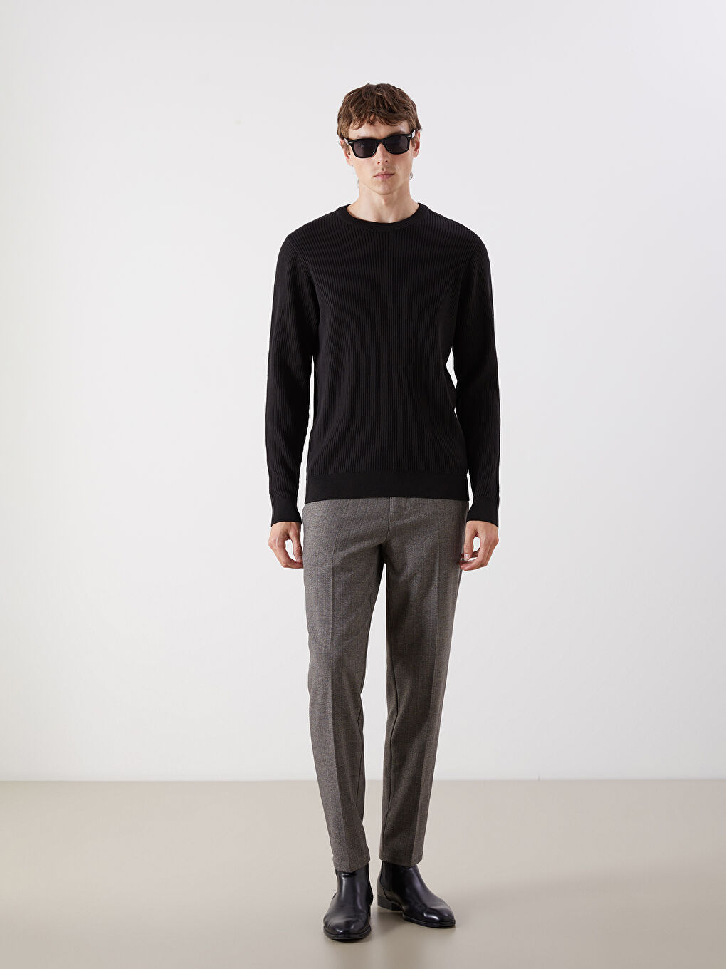 SOUTHBLUE Crew Neck Long Sleeve Men's Tricot Sweater -W5BR77Z8-CVL