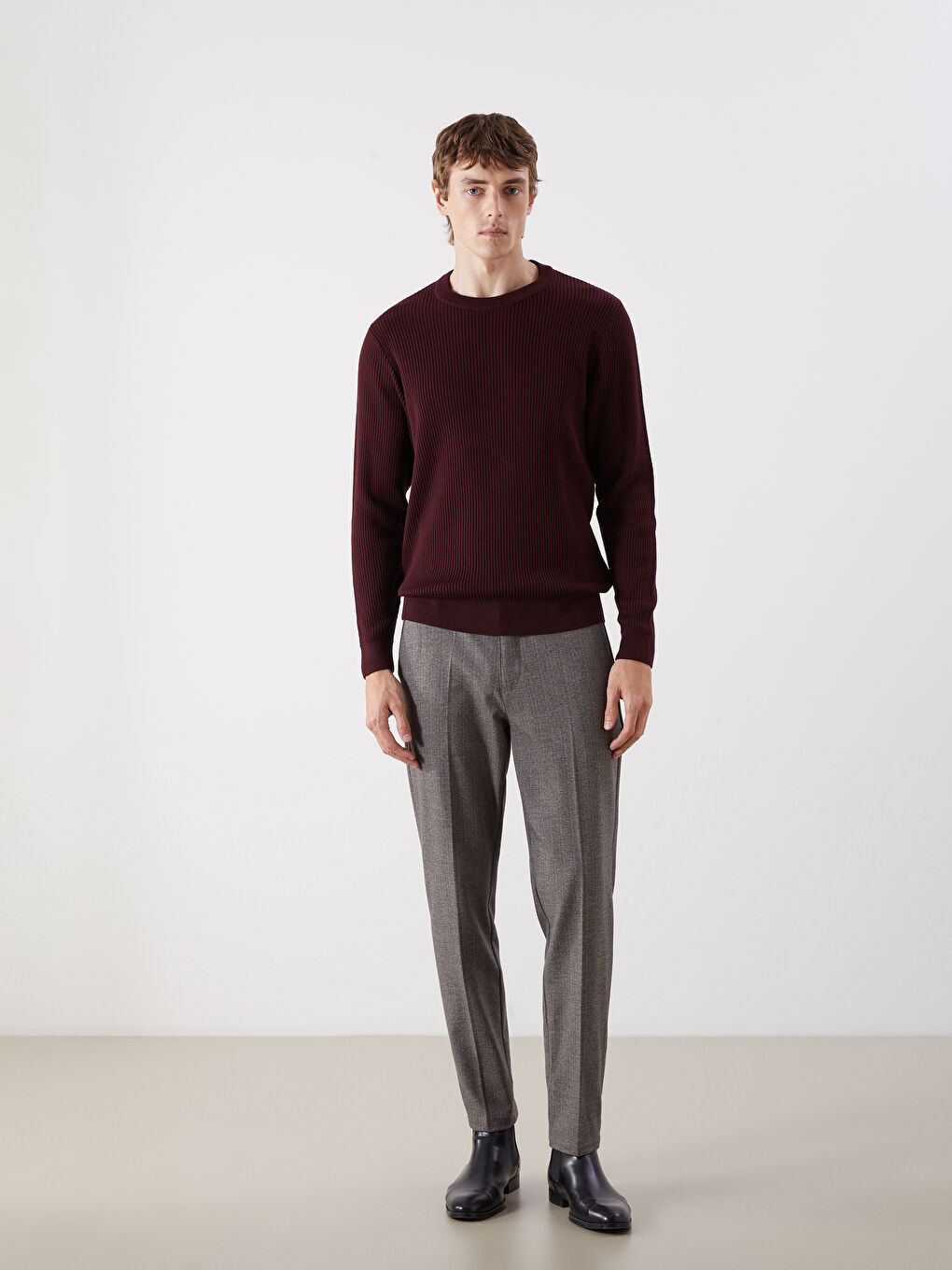 SOUTHBLUE Crew Neck Long Sleeve Men's Tricot Sweater -W5BR77Z8-J0S