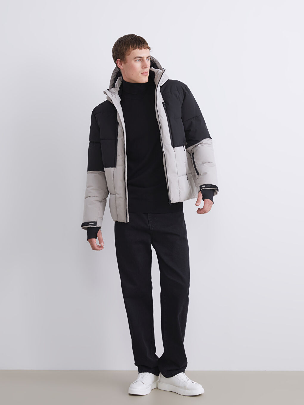 ерлерге арналған стандартты пішім капюшонды шаңғы күрткесі-1