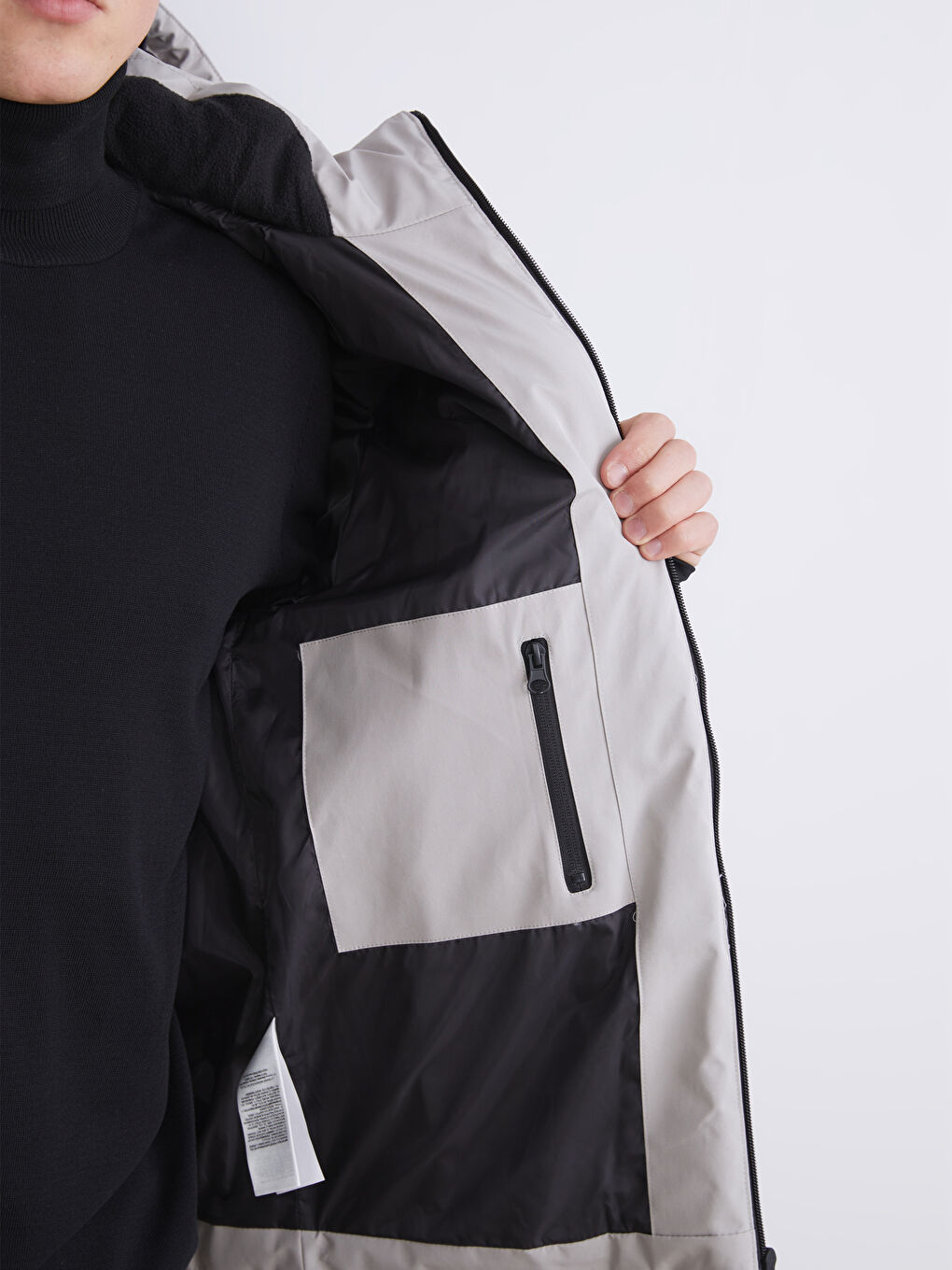 ерлерге арналған стандартты пішім капюшонды шаңғы күрткесі-3