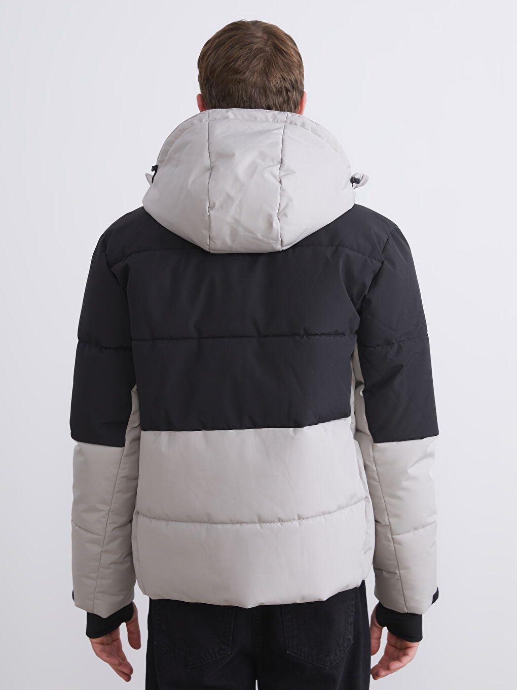 ерлерге арналған стандартты пішім капюшонды шаңғы күрткесі-4