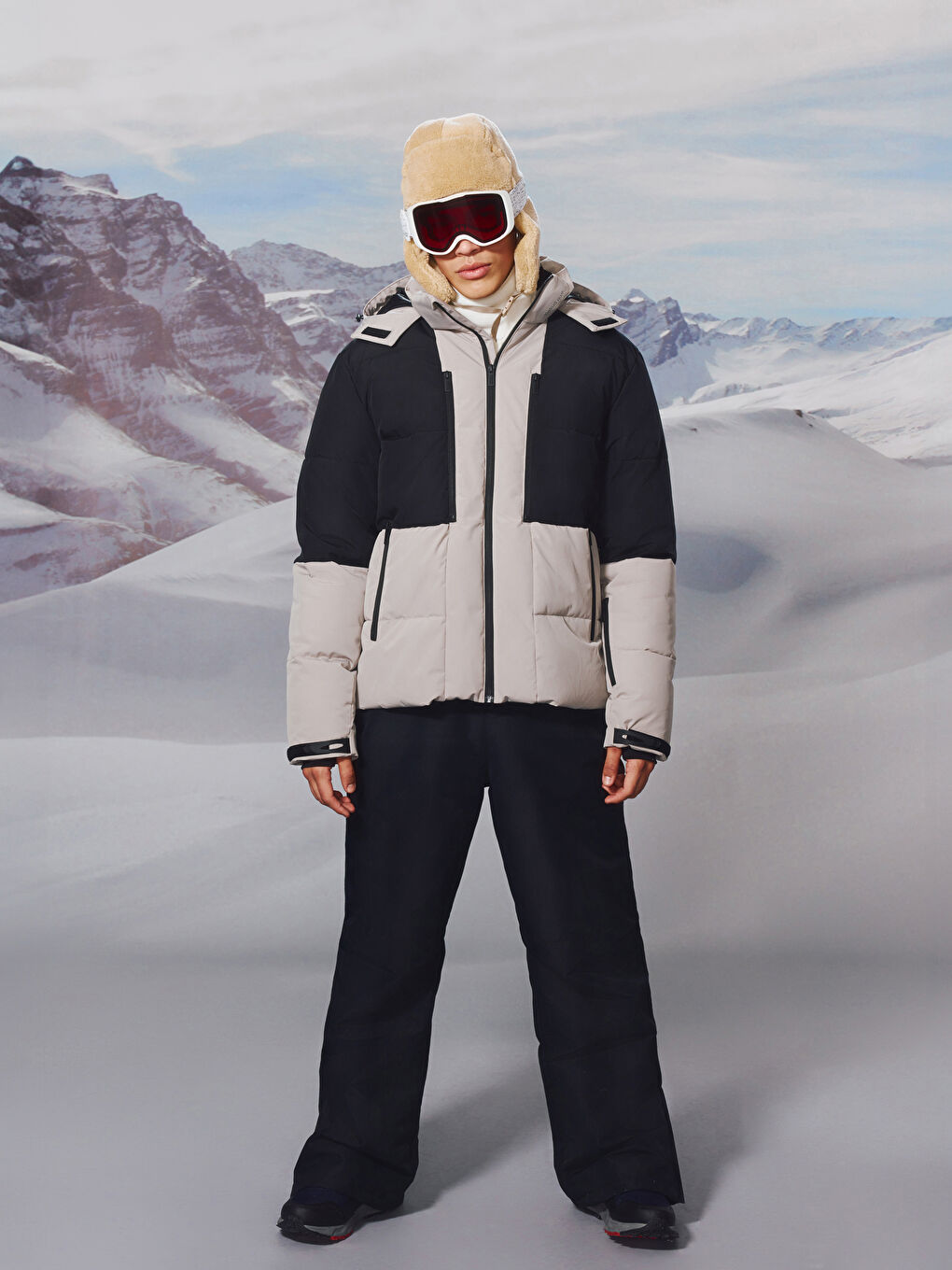 Лыжная куртка с капюшоном стандартного кроя для мужчин-4