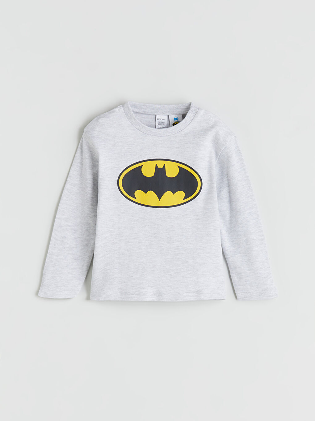 Crew Neck Batman Printed Baby Boys' Pyjama Set-1