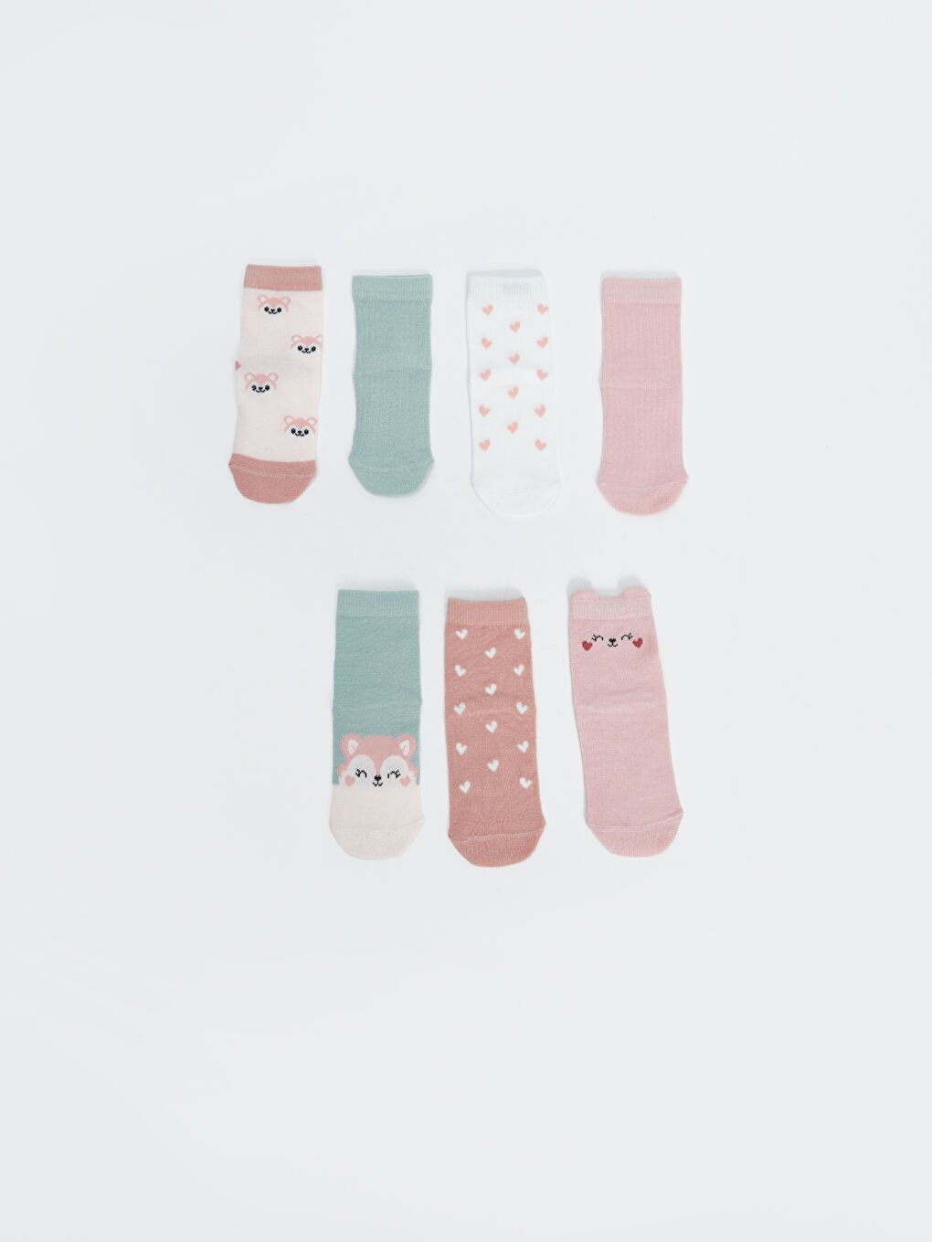 LCW Kids جوارب مطبوعين لبنات صغار للكاحل 7 باكات -W5BS66Z1-JM1