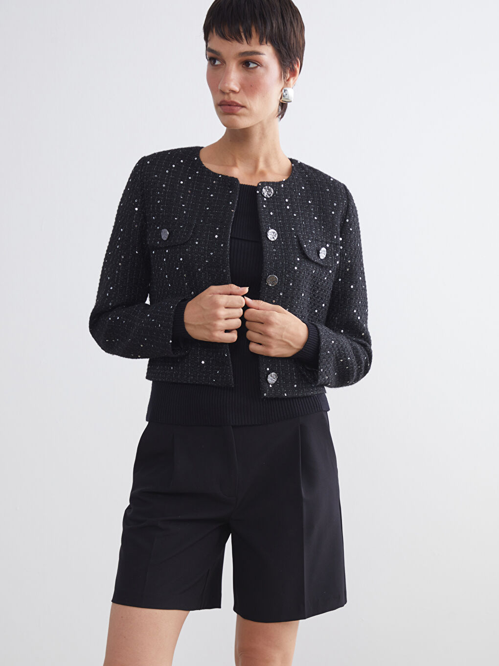 LCW Vision Woman BLACK Jacket -W5BT02Z8-CVL