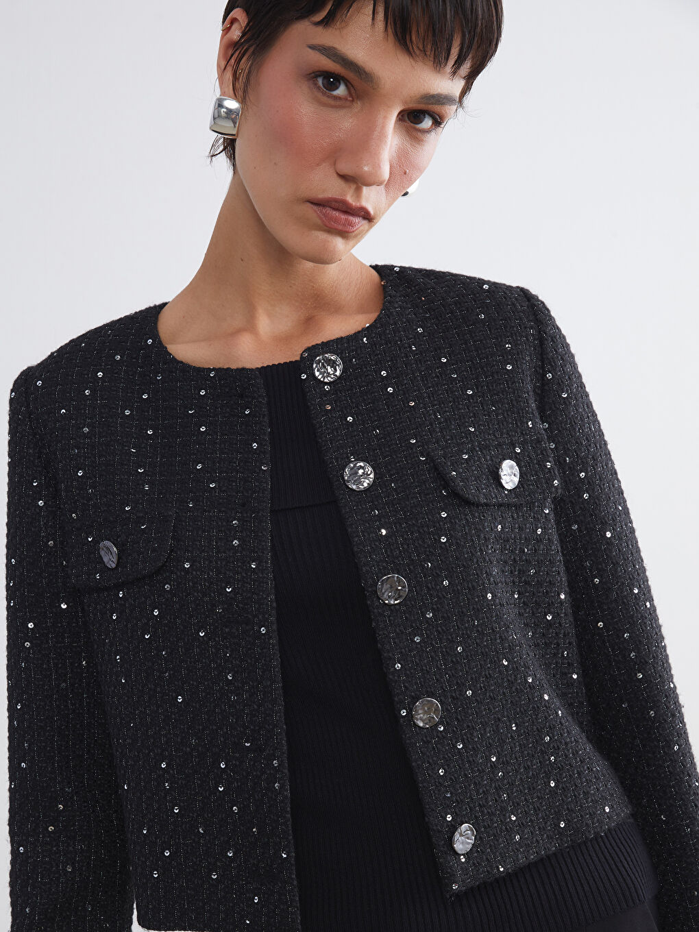 LCW Vision Woman BLACK Jacket -W5BT02Z8-CVL