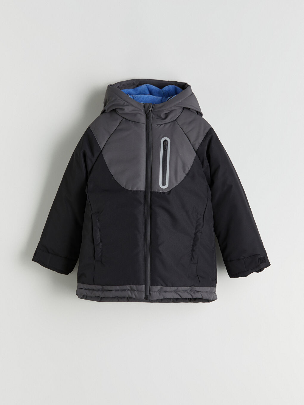 Hooded Color Block Boy Ski Jacket