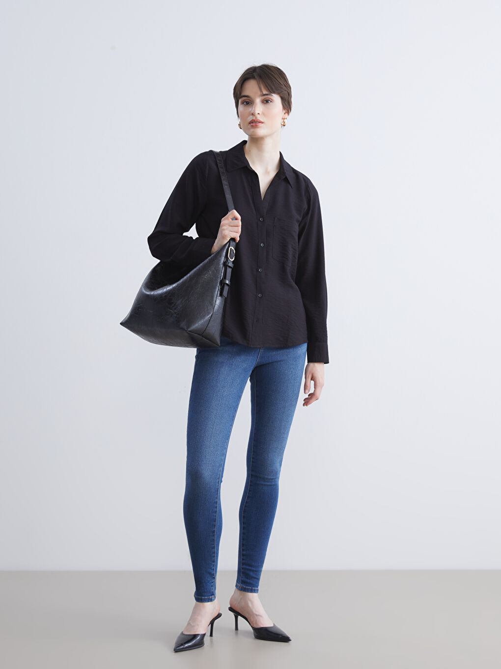 Loose Fit Dobby Women's Shirt-1