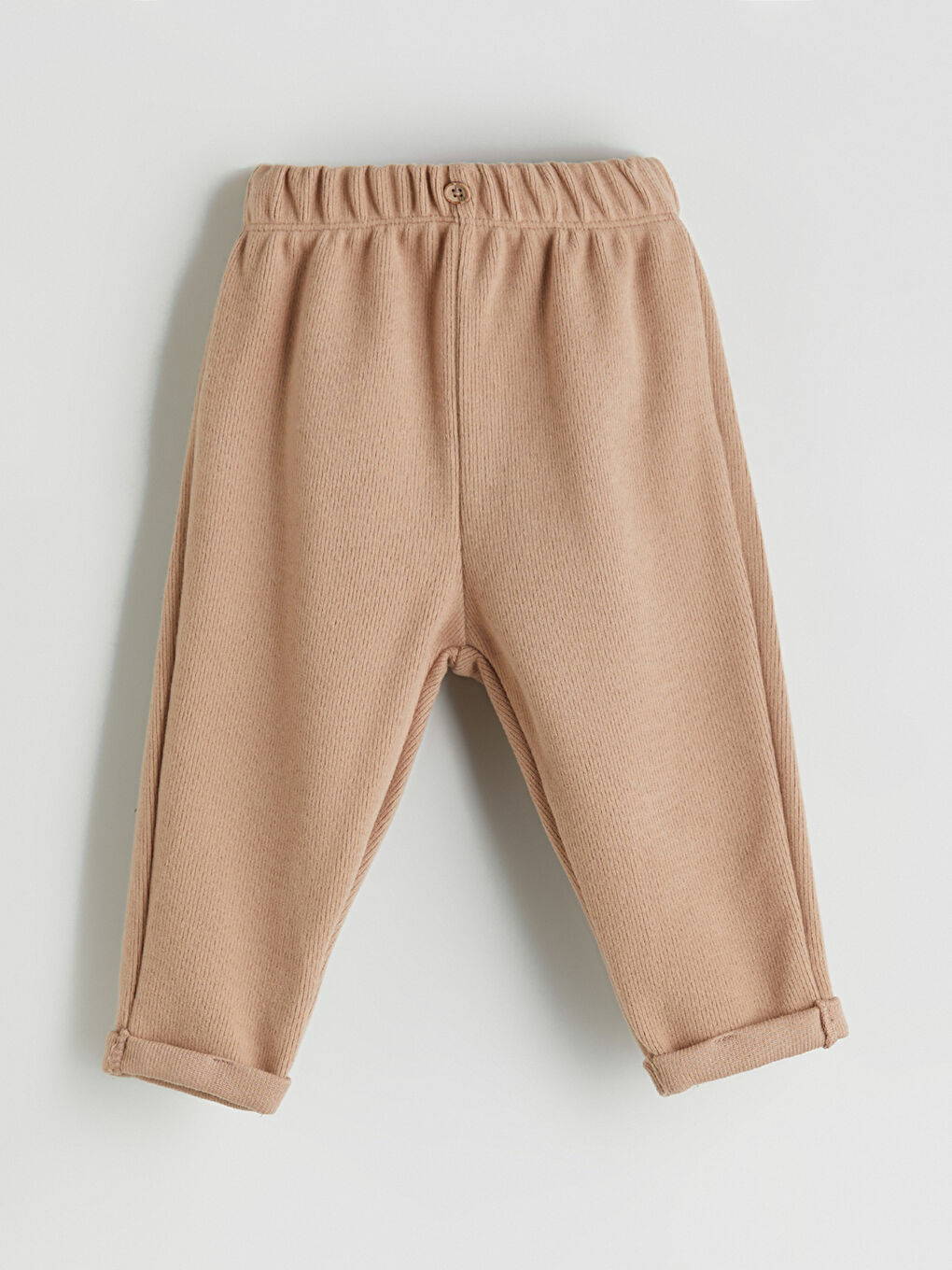 Kahverengi Katlamalı Paçalı Kız Bebek Eşofman Altı