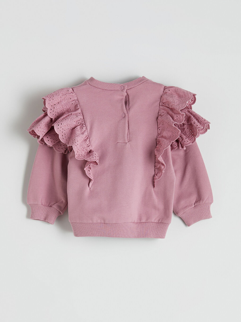 Pembe Bebe Yaka Kız Bebek Sweatshirt-1