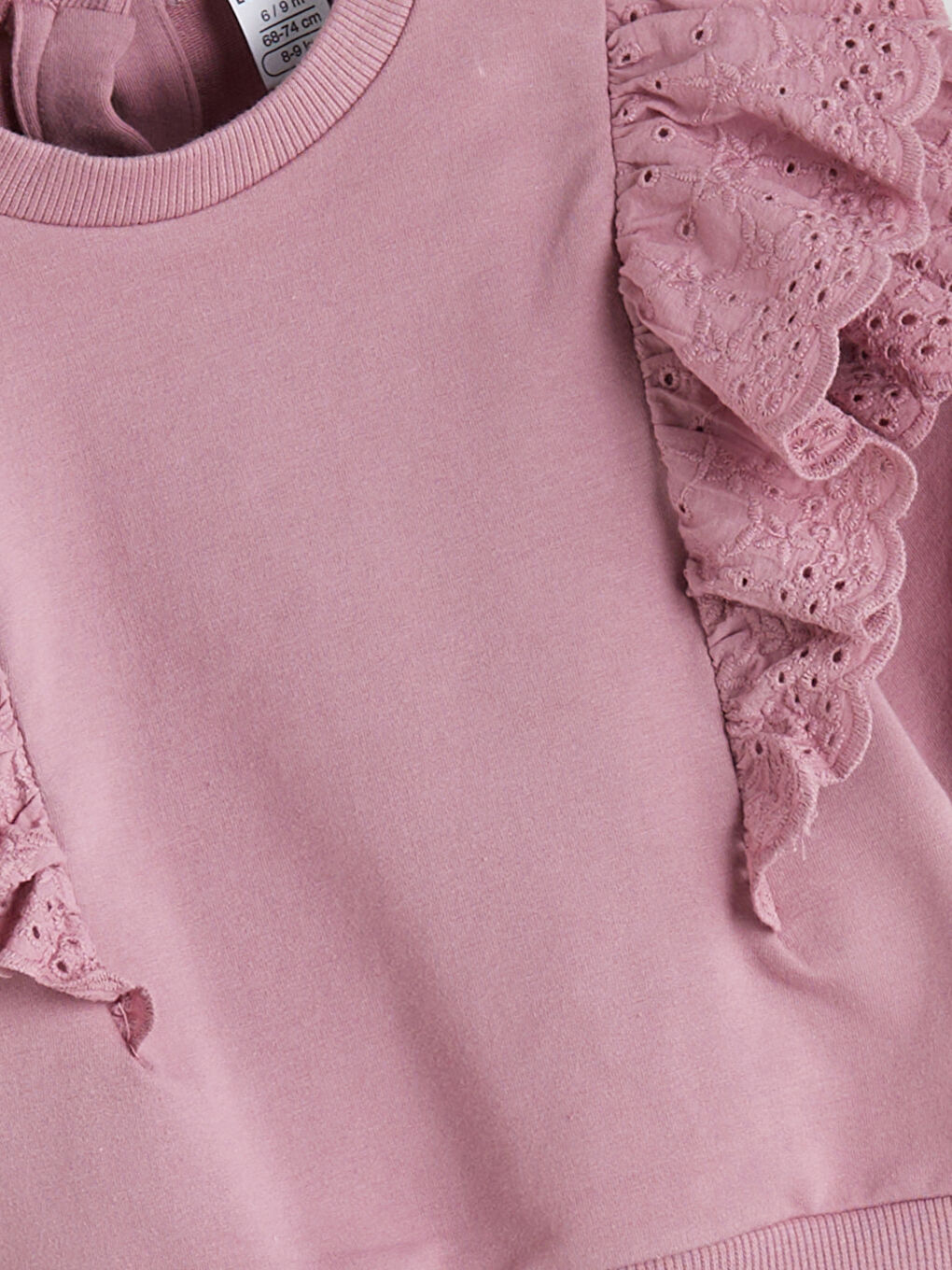 Pembe Bebe Yaka Kız Bebek Sweatshirt-2