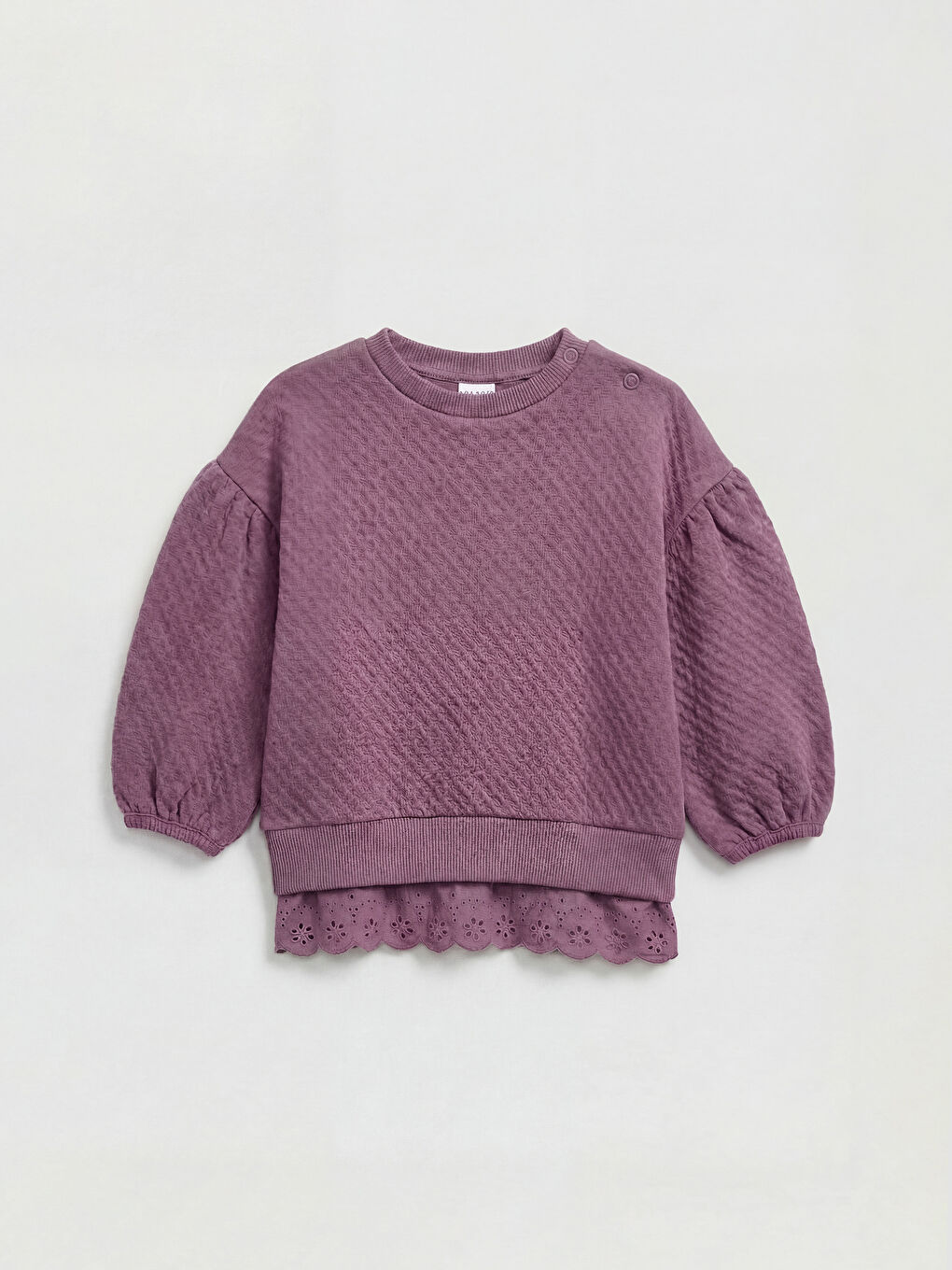 Balloon Sleeve Quilted Baby Girl Sweatshirt and Leggings-1