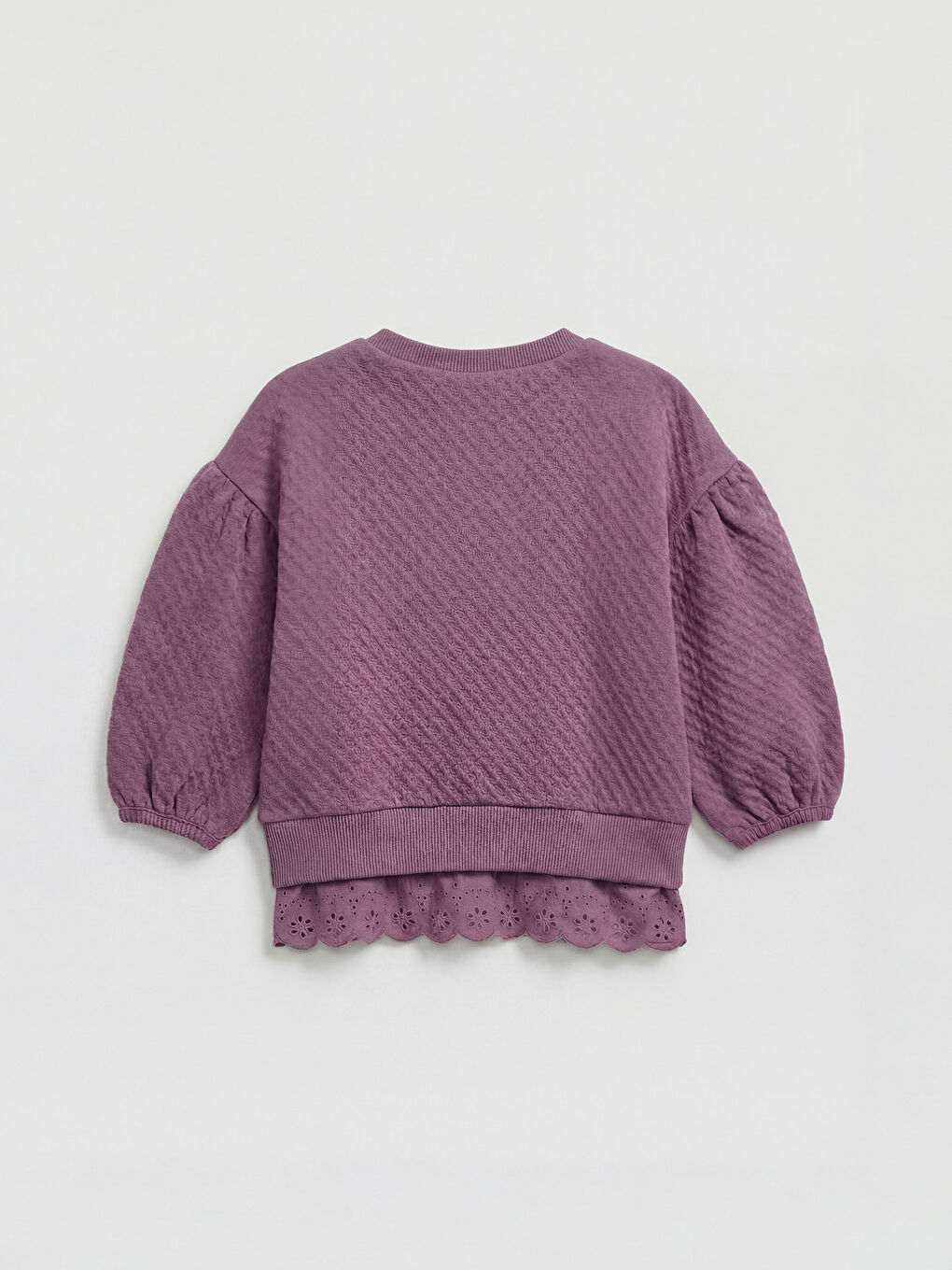 Balloon Sleeve Quilted Baby Girl Sweatshirt and Leggings-2