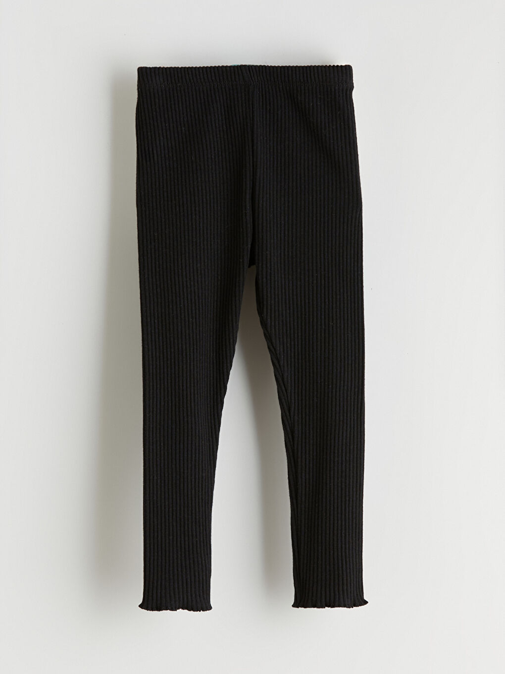 Siyah Beli Lastikli Fitilli Kız Bebek Tayt