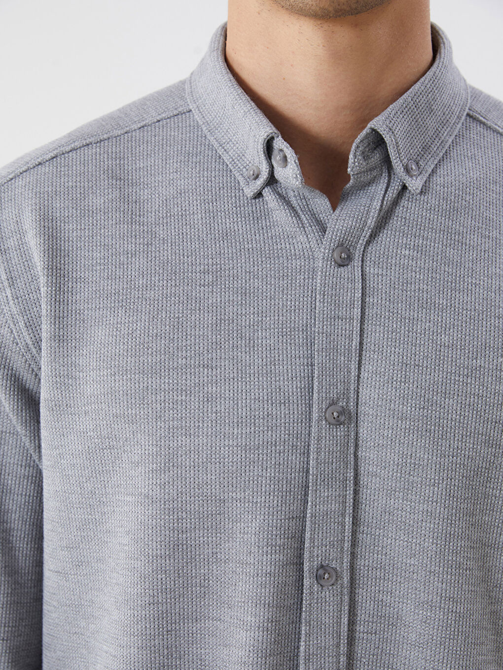 Slim Fit Long Sleeve Men's Shirt-2