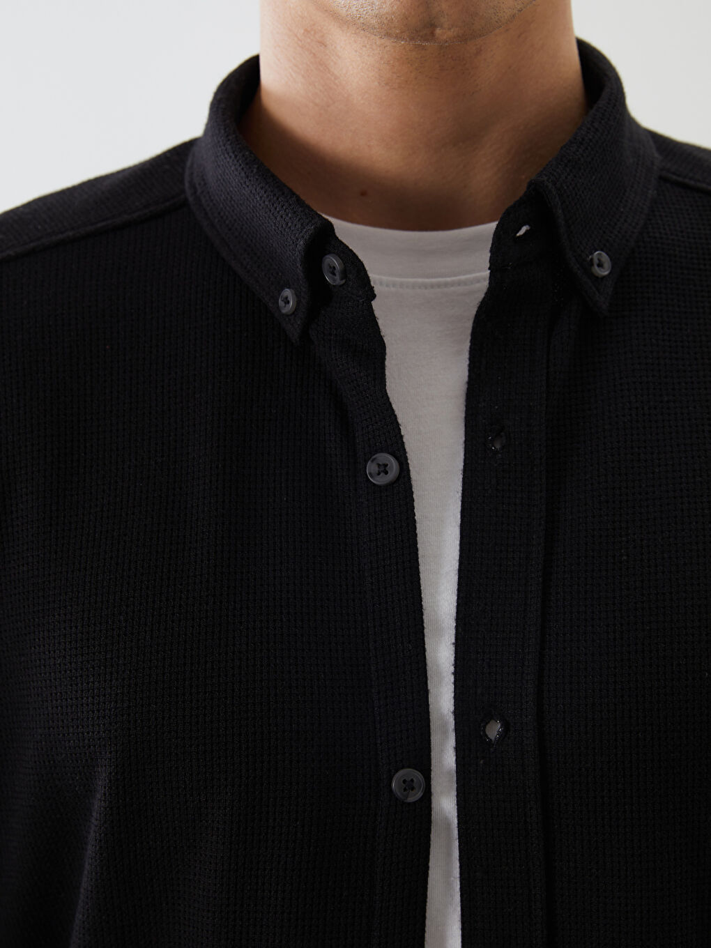 Chemise Pour Hommes Coupe Svelte À Manches Longues-2
