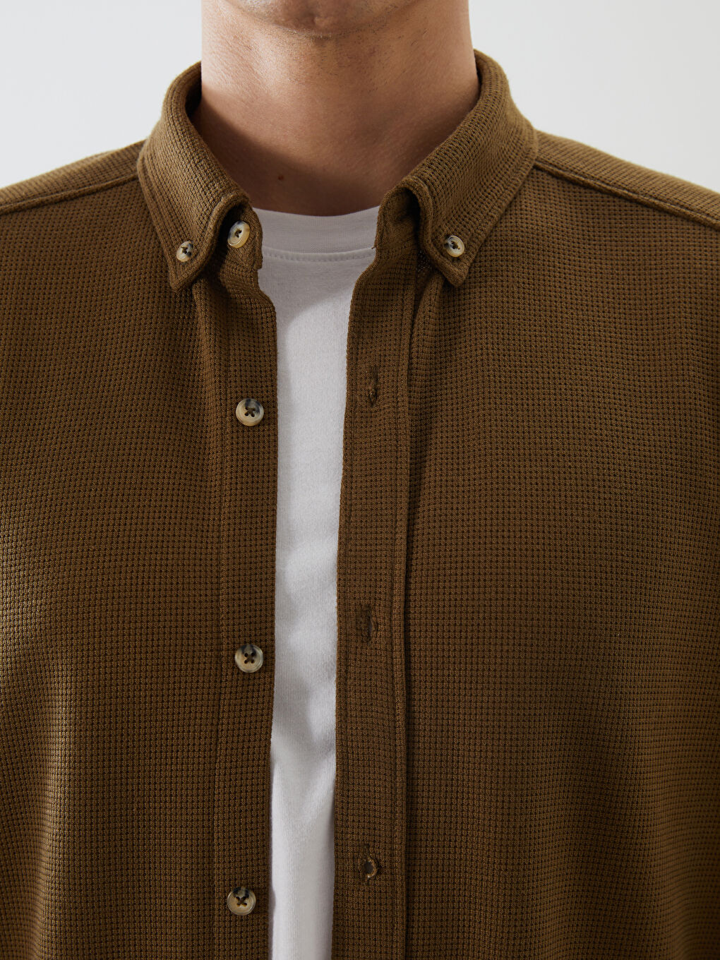 Chemise Pour Hommes Coupe Svelte À Manches Longues-2