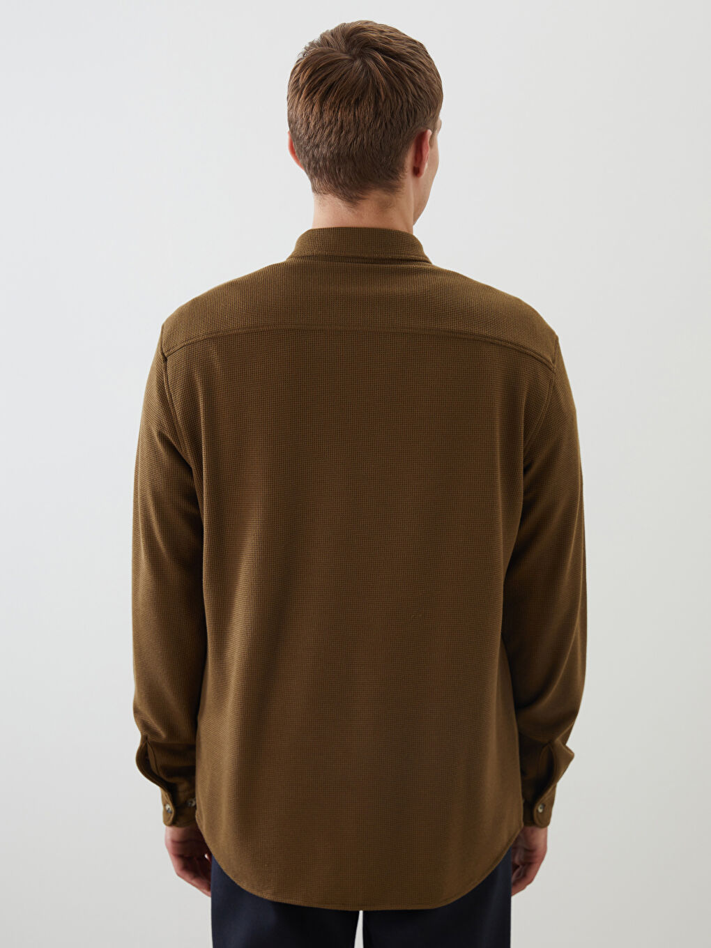 Chemise Pour Hommes Coupe Svelte À Manches Longues-3