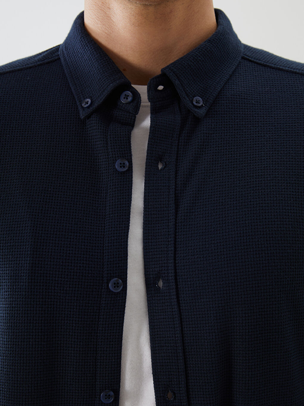Chemise Pour Hommes Coupe Svelte À Manches Longues-2