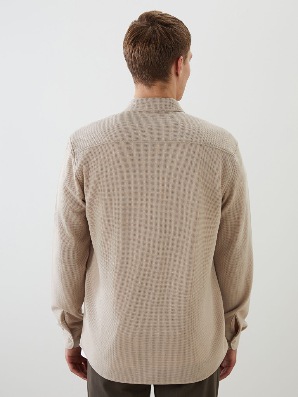 قميص كم طويل رفيع للرجال-3