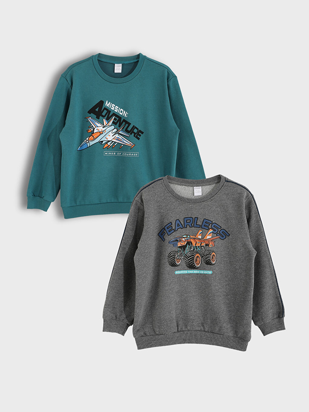 Crew Neck Boys' Sweatshirt 2 Pack