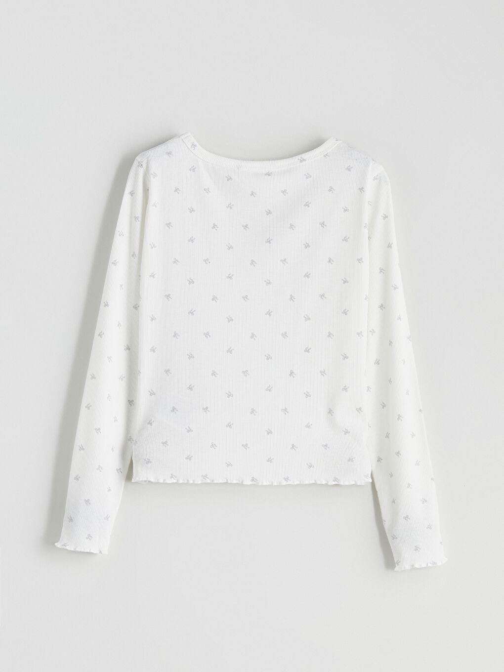 Ekru Kalp Yaka Desenli Kadın Şortlu Pijama Takımı-8