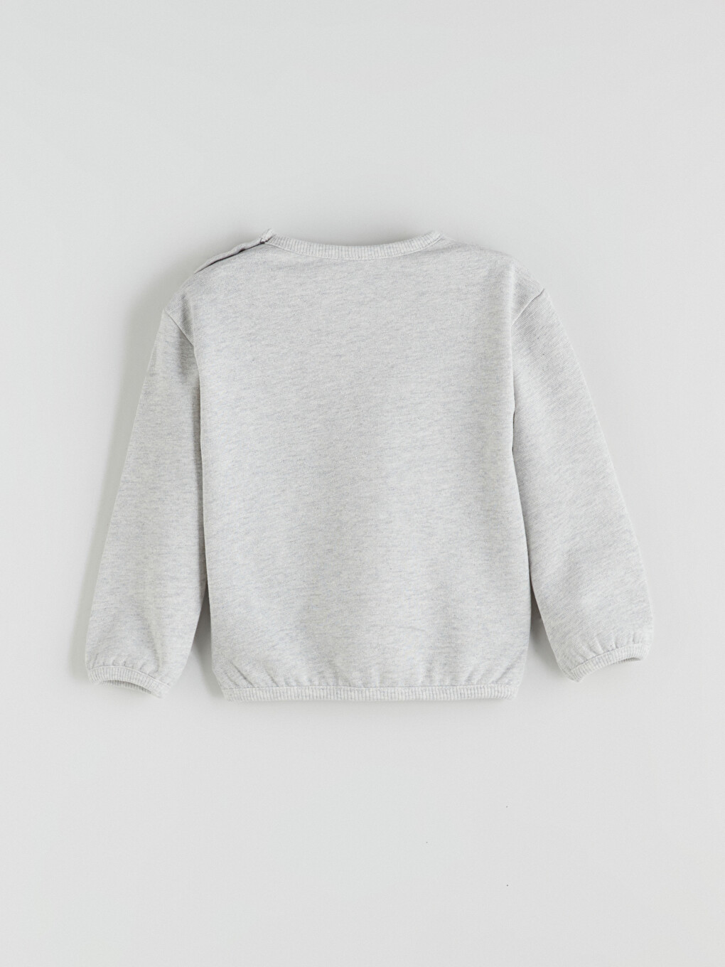 Beyaz Bisiklet Yaka Baskılı Kız Bebek Sweatshirt	-1