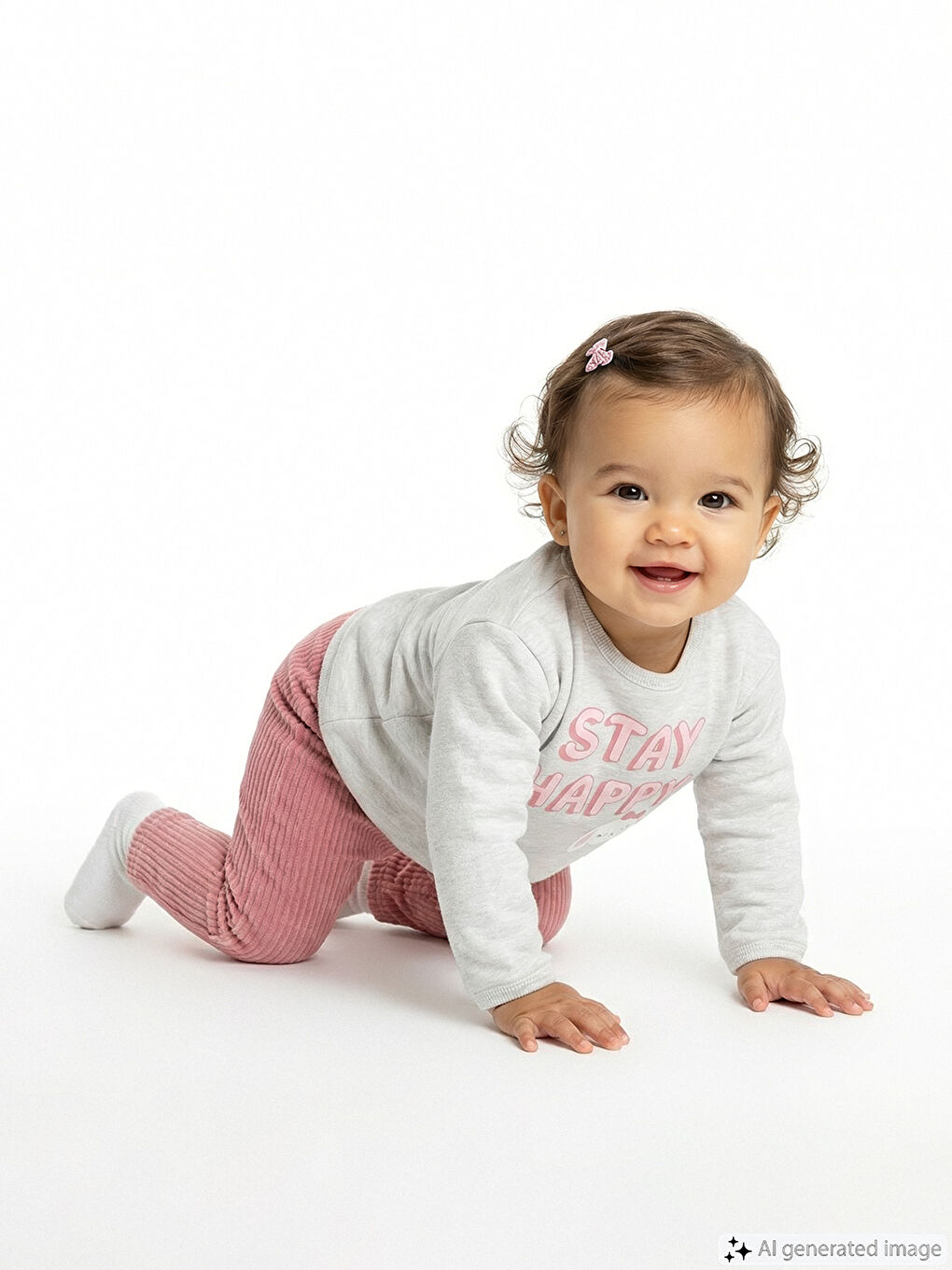 Crew Neck Baby Girls' Sweatshirt and Leggings 2 Pack