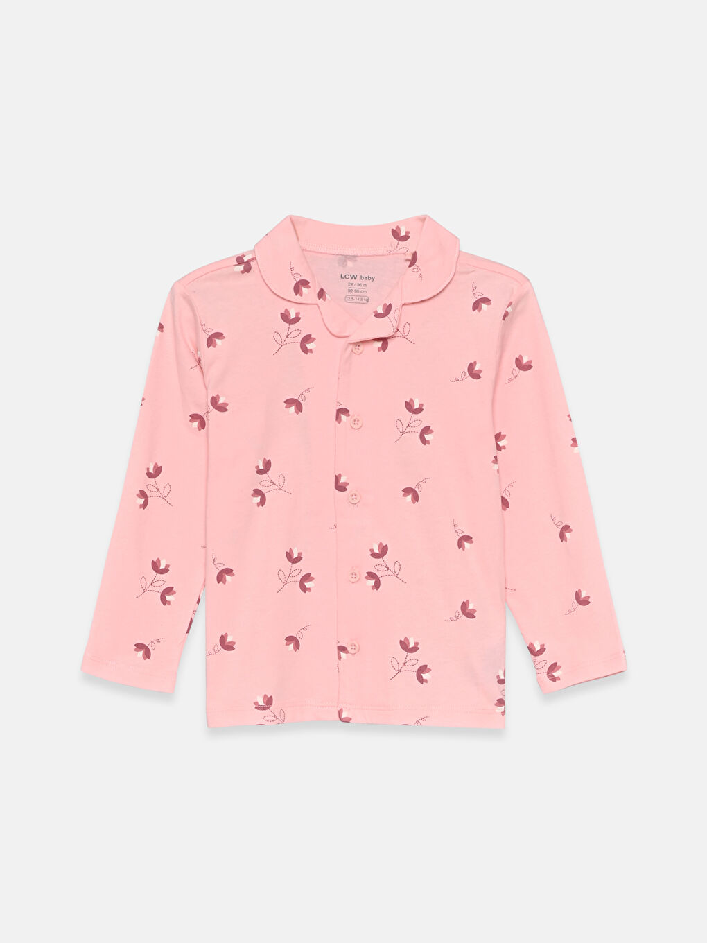 Çiçek Baskılı Kız Bebek Pijama Takım-1