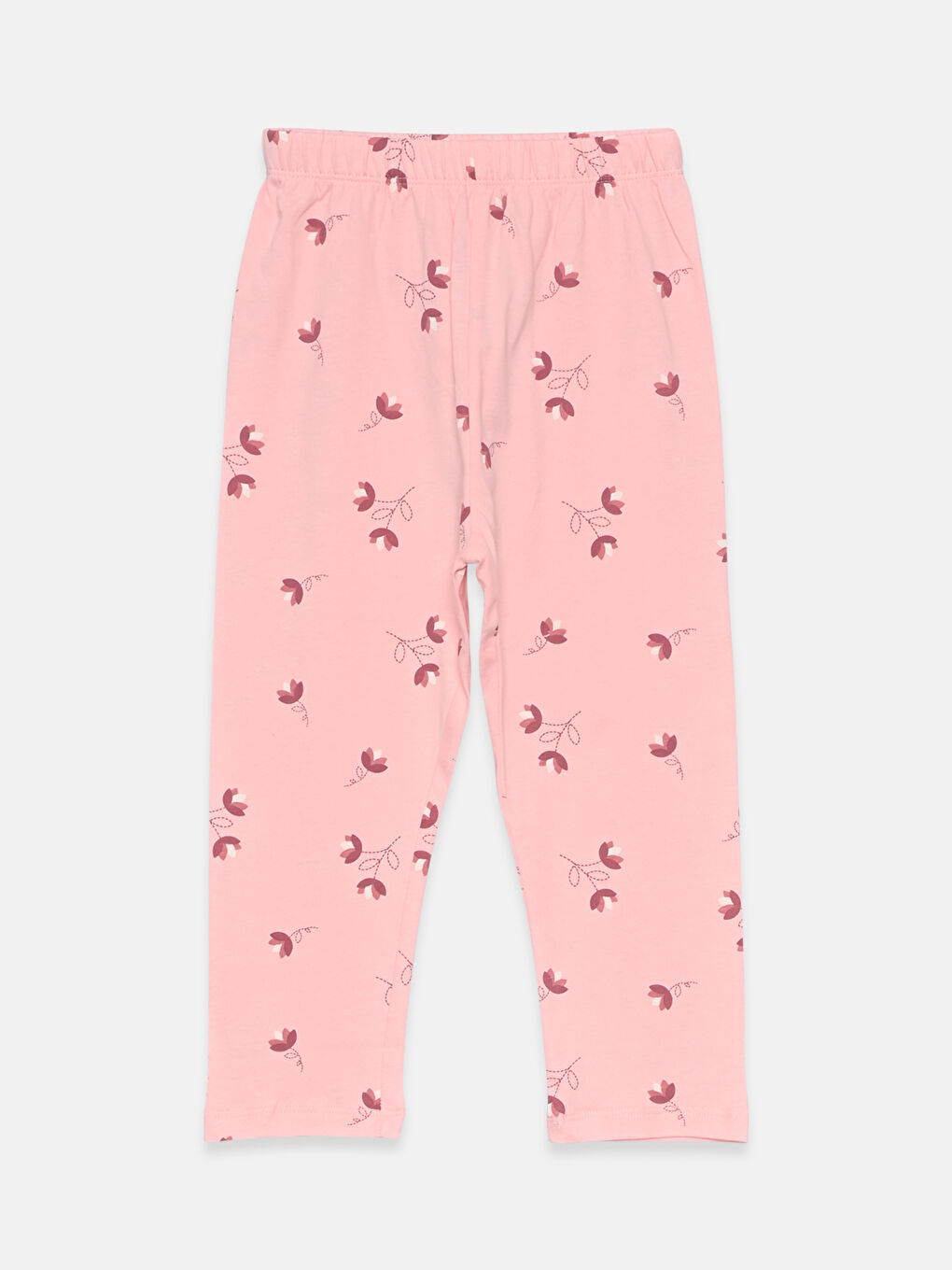 Çiçek Baskılı Kız Bebek Pijama Takım-2