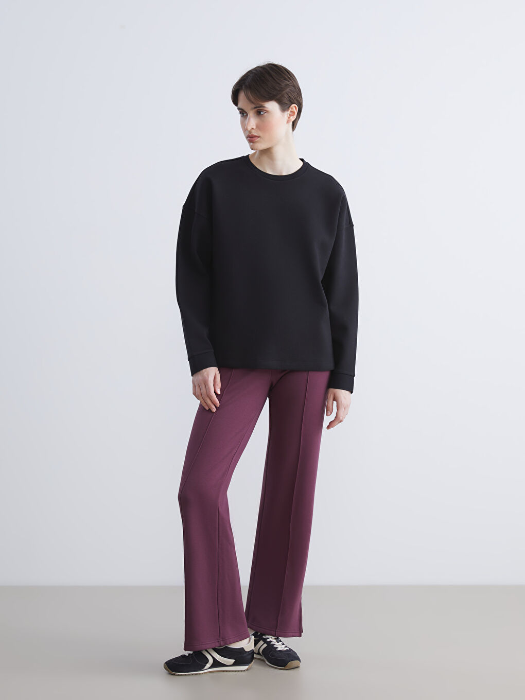 Crew Neck Oversize Women's Sweatshirt-1