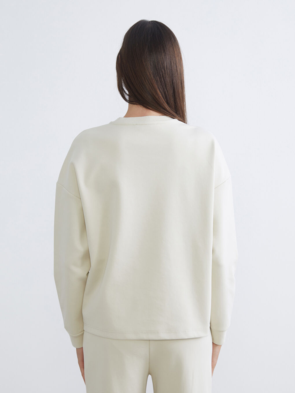 Crew Neck Oversize Women's Sweatshirt-3