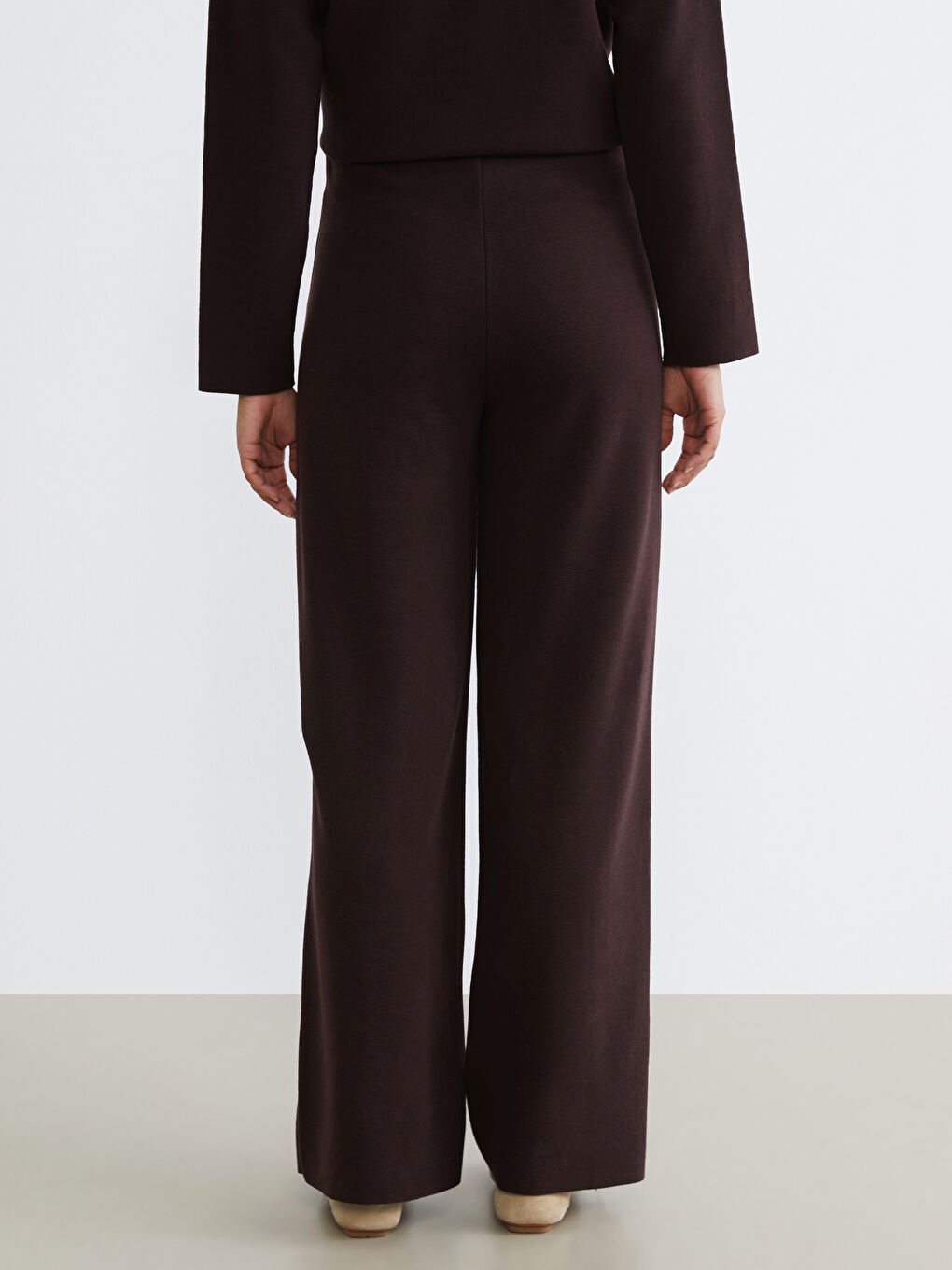 Әйелдерге арналған серпімді белдік кең балақ шалбар-6