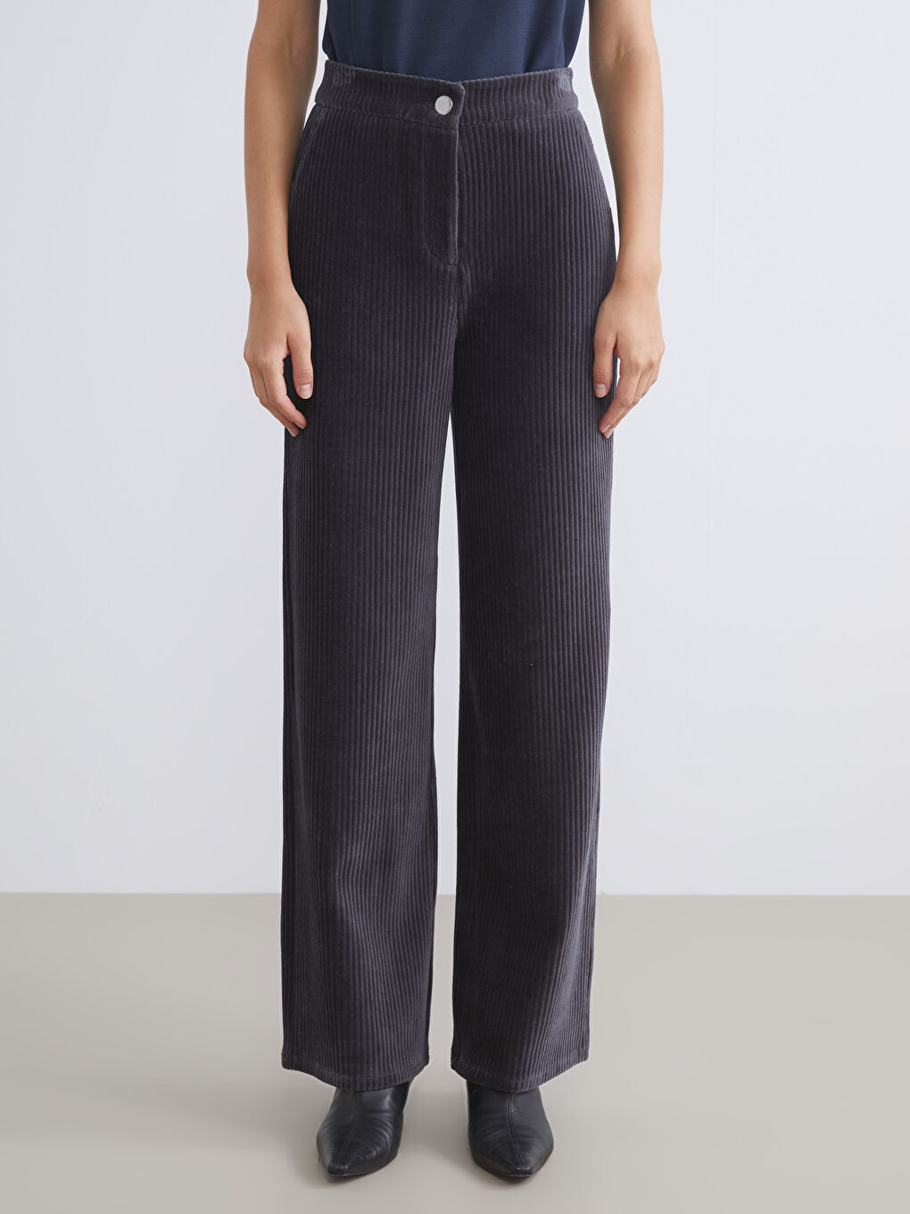 Standard Fit Corduroy Women's Trousers-1