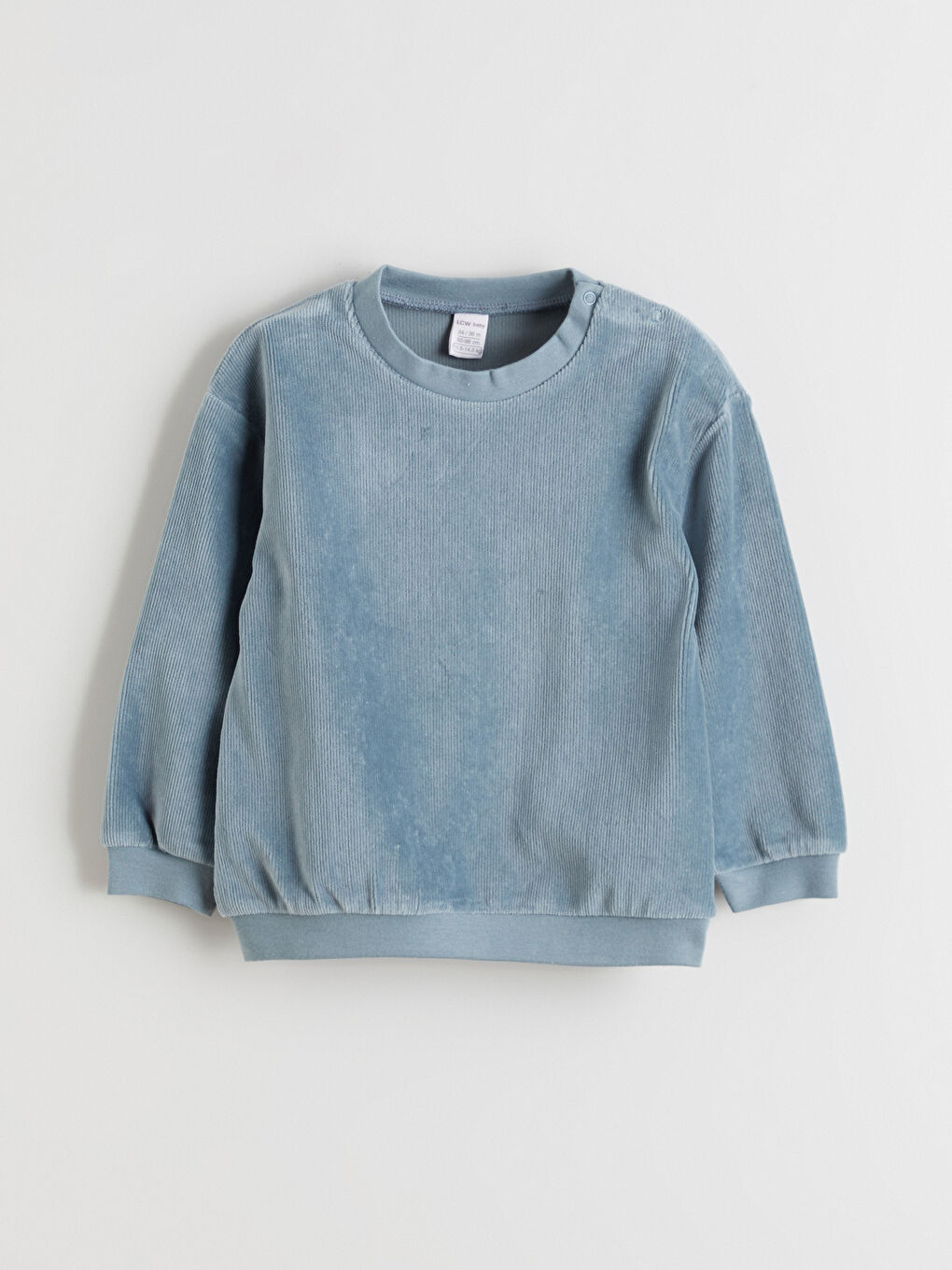 Yeşil Bisiklet Yaka Kadife Erkek Bebek Sweatshirt ve Eşofman Altı-1