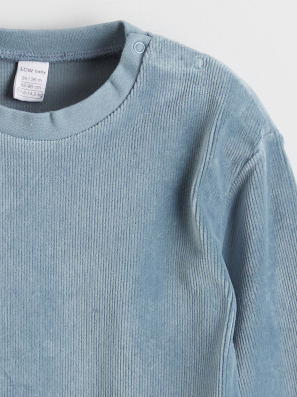 Yeşil Bisiklet Yaka Kadife Erkek Bebek Sweatshirt ve Eşofman Altı-2