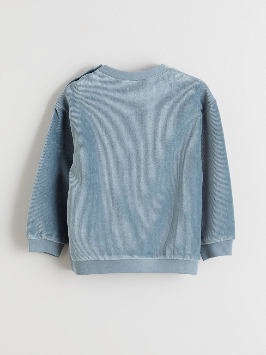 Yeşil Bisiklet Yaka Kadife Erkek Bebek Sweatshirt ve Eşofman Altı-3